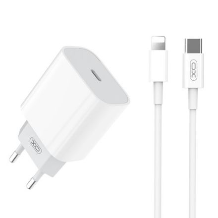 Immagine di caricatore da muro L77 PD 20W 1x USB-C bianco + cavo Lightning - USB-C