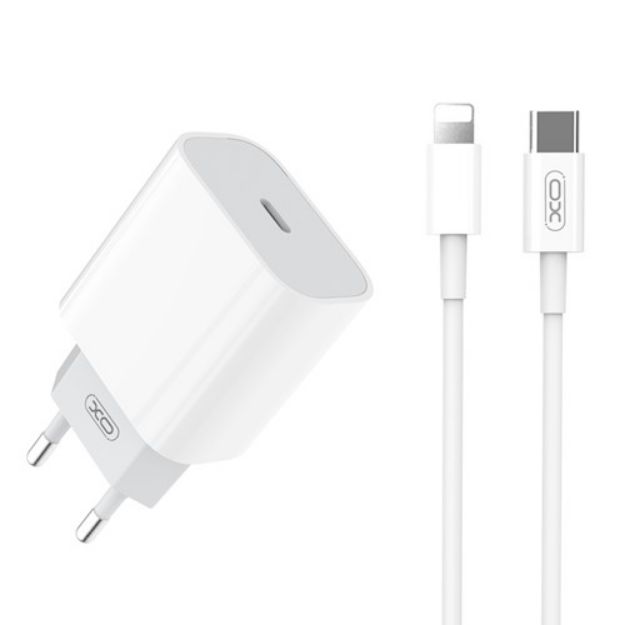 Immagine di caricatore da muro L77 PD 20W 1x USB-C bianco + cavo Lightning - USB-C