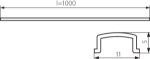 Immagine di Profilo universale per illuminazione decorativa  - completo di paralume e 2 ganci per l'installazione - PROFILO A - 1 MT