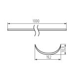 Immagine di Profilo per illuminazione decorativa, per applicazioni su superfici incurvate in entrambe le direzioni  - PROFILO H / O - CON PARALUME CURVATO - COMPLETO