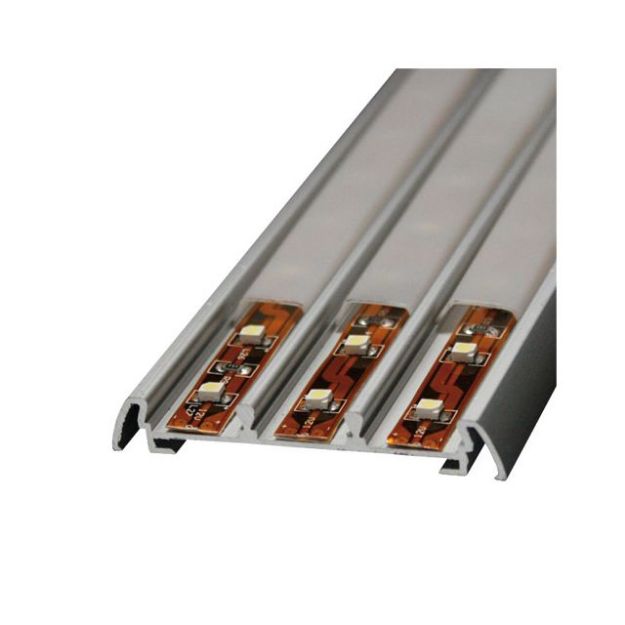 Immagine di Profilo in alluminio per strip led da 12mm da incasso con copertura opale piana 2mt. - LR46