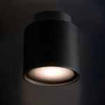 Immagine di PROIETTORE LED A SOFFITTO + STRISCIA LED DECORATIVA WW - SONOR - GU10 - NERO - doppia illuminazione 