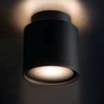 Immagine di PROIETTORE LED A SOFFITTO + STRISCIA LED DECORATIVA WW - SONOR - GU10 - NERO - doppia illuminazione 