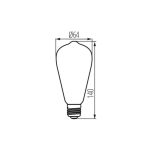 Immagine di Lampadina led XLED ST64 SW -5W - 1800K - E27 - VETRO COLORATO