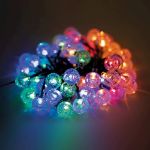 Immagine di GHIRLANDA LUMINOSA LED SFERE DI CRISTALLO MULTICOLOR CB101 - 5mt -  30 LUCI - multicolor - 230V