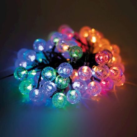 Immagine di GHIRLANDA LUMINOSA LED SFERE DI CRISTALLO MULTICOLOR CB101 - 5mt -  30 LUCI - multicolor - 230V