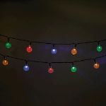 Immagine di GHIRLANDA LUMINOSA LED SFERE DI CRISTALLO MULTICOLOR CB102 - 10 mt -  100 LUCI - multicolor - 230V -