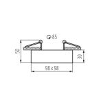 Immagine di FARETTO RILIEVO A INCASSO ORIENTABILE QUADRATO - DIM 98*98 - FORO 85 - 30° - GORD MINI NERO