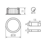 Immagine di FARETTI / PANNELLI AD INCASSO A LED - IP44/20 - FORO DA 125/175/210  - NERO TIBERI