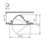 Immagine di PROIETTORE A INCASSO A LED - HIMA 4000K - 45° - FORO 175 - DIAMETRO 190 - BIANCO 