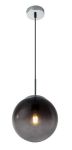 Immagine di LAMPADA A SOSPENSIONE VARUS - 1XE27 - METAL CHROMED/GLASS SMOKE 