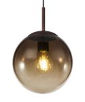 Immagine di LAMPADA A SOSPENSIONE VARUS - 1XE27 - 25*120 - METAL BROWN / GLASS AMBER