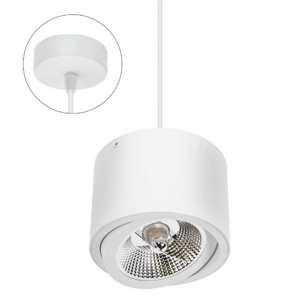 Immagine di CHLOE AR111 GU10 PENDANT BIANCO - ILLUMINAZIONE A SOSPENSIONE 