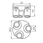 Immagine di FARETTO DIREZIONALE SOFFITTO E PARETE - CIRCOLARE 3XGU10 LAURIN NERO 