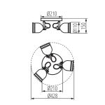 Immagine di LAMPADA A SOFFITTO E PARETE - DERATO 3XE14 -BIANCO