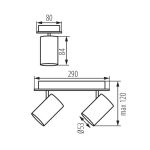 Immagine di FARETTI DIREZIONALI DA SOFFITTO E PARETE - EVALO 2XGU10 - BIANCO