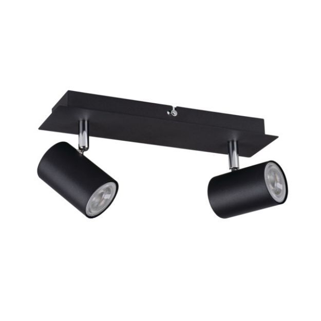 Immagine di FARETTI DIREZIONALI DA SOFFITTO E PARETE - EVALO 2XGU10 - NERO