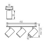 Immagine di FARETTI DIREZIONALI DA SOFFITTO E PARETE - EVALO 3XGU10 - BIANCO