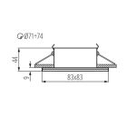 Immagine di FARETTO A INCASSO - GU10 QULES AC L - C/M - CROMO ROTONDO  - IP44/IP20  -FORO 71/74