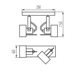 Immagine di FARETTO DIREZIONALE SOFFITTO E PARETE - 2XGU10 SONDA II - BIANCO