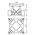 Immagine di FARETTO DIREZIONALE SOFFITTO E PARETE - 4XGU10 SONDA II - BIANCO 