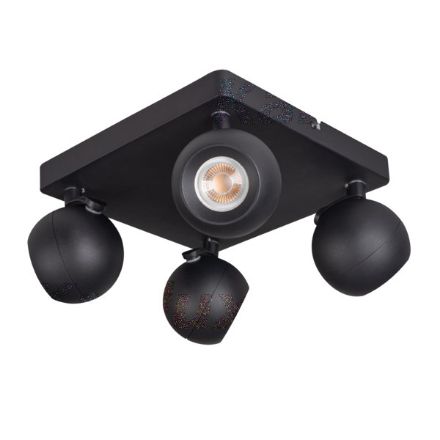 Immagine di FARETTI DIREZIONALI SOFFITTO E PARETE - 4XGU10 QUADRATO GALOBA - NERO 