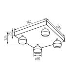 Immagine di FARETTI DIREZIONALI SOFFITTO E PARETE - 4XGU10 QUADRATO GALOBA - BIANCO