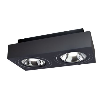 Immagine di PROIETTORI A SOFFITTO - IP20 - 2XGU10-AR111 - 293*145*85 - MIRORA AR111 GU10 ORIENTABILE - NERO