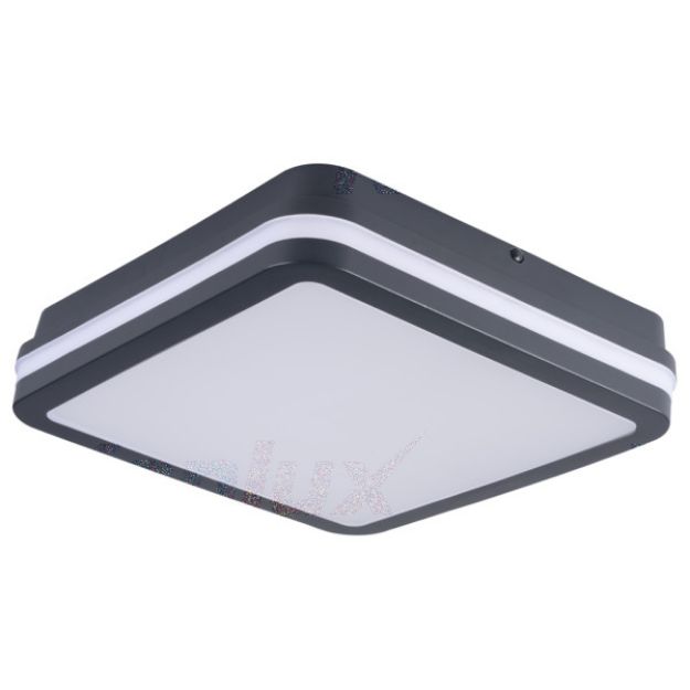Immagine di ILLUMINAZIONE SOFFITTO E PARETE A LED - IP54 - NW - GRAFITE BENO QUADRATO - DISPONIBILE CON E SENZA SENSORE