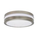Immagine di PLAFONIERA SOFFITTO E PARETE - 2XE27 - IP44 - NICHEL SATINATO JURBA CIRCOLARE