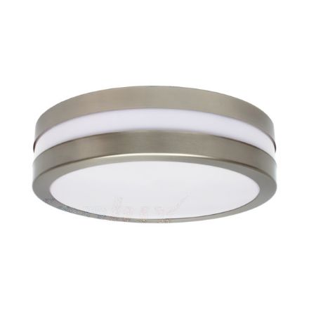 Immagine di PLAFONIERA SOFFITTO E PARETE - 2XE27 - IP44 - NICHEL SATINATO JURBA CIRCOLARE