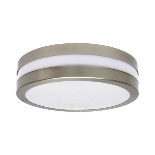 Immagine di PLAFONIERA SOFFITTO E PARETE - 2XE27 - IP44 - NICHEL SATINATO JURBA CIRCOLARE