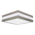 Immagine di PLAFONIERA SOFFITTO E PARETE - 2XE27 - IP44 - NICHEL SATINATO JURBA QUADRATO