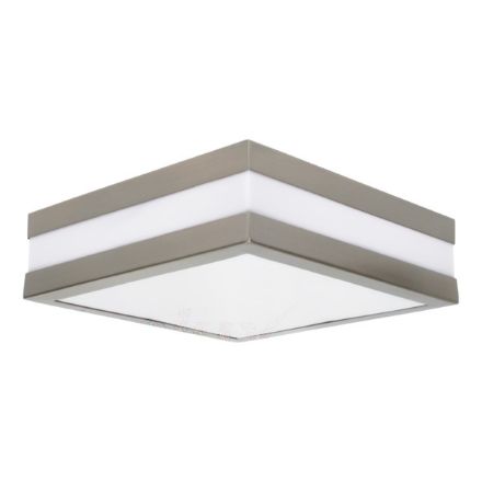 Immagine di PLAFONIERA SOFFITTO E PARETE - 2XE27 - IP44 - NICHEL SATINATO JURBA QUADRATO