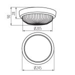 Immagine di PLAFONIERA STAGNA SOFFITTO E PARETE - E27 - IP44 - BIANCO SANGA