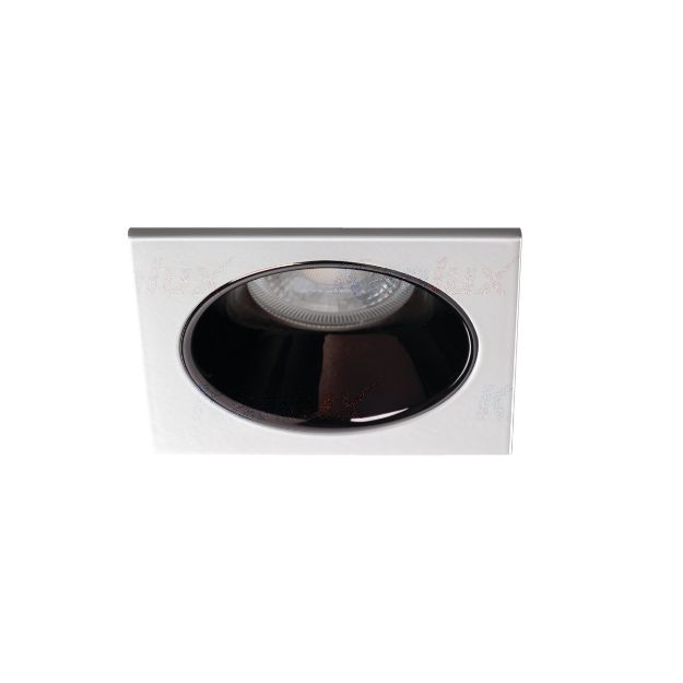 Immagine di GLOZO QUADRATO BIANCO/NERO - FARETTO A INCASSO FISSO - DIM 88*88 - FORO 75 
