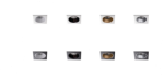 Immagine di GLOZO QUADRATO BIANCO/ARGENTO - FARETTO A INCASSO FISSO - DIM  88*88 - FORO 75