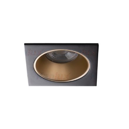 Immagine di GLOZO QUADRATO NERO/ORO - FARETTO A INCASSO FISSO - DIM 88*88 - FORO 75