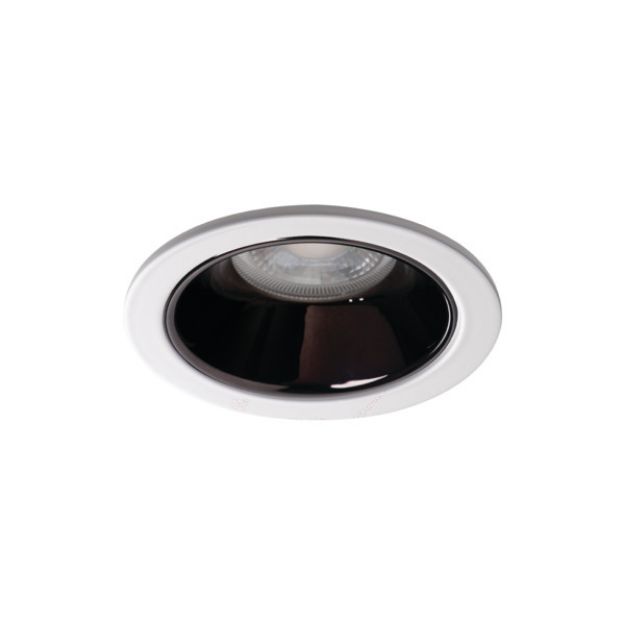 Immagine di GLOZO CIRCOLARE BIANCO/NERO - FARETTO A INCASSO FISSO - DIM 89 - FORO 75 