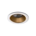 Immagine di GLOZO CIRCOLARE BIANCO/ORO - FARETTO A INCASSO FISSO - DIM 89 - FORO 75 