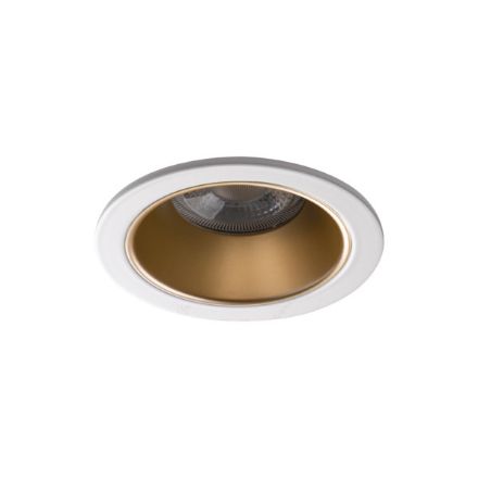 Immagine di GLOZO CIRCOLARE BIANCO/ORO - FARETTO A INCASSO FISSO - DIM 89 - FORO 75 