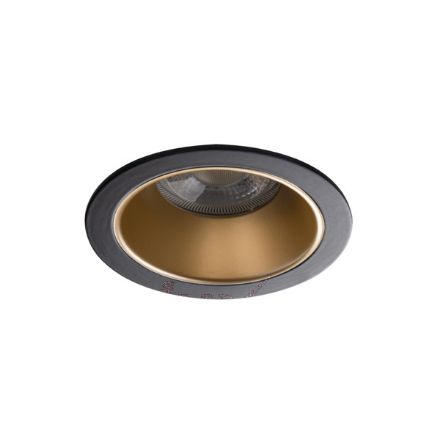 Immagine di GLOZO CIRCOLARE NERO/ORO - FARETTO A INCASSO FISSO - DIM  89 - FORO 75 