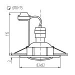 Immagine di FARETTO A INCASSO ORIENTABILE QUADRATO - DIM 82*82 - FORO 70/75 - 30° - TESON ALLUMINIO 