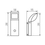 Immagine di APPLIQUE DA GIARDINO LED CON SENSORE - IP44 - 4000K - 7W - ABETE ANTRACITE