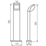 Immagine di PIANTANA DA GIARDINO LED - IP44 - 4000K - 7W -150*800*100 -  ABETE ANTRACITE - 800 MM