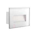 Immagine di SEGNAPASSI ESTERNI A INCASSO IN VETRO - FORO 96X61 - IP44 - 3W - 120° - 105*80 - GLASI BIANCO