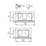 Immagine di SEGNAPASSI ESTERNI A INCASSO IN VETRO - FORO 96X61 - IP44 - 3W - 120° - 105*80 - GLASI GRAFITE