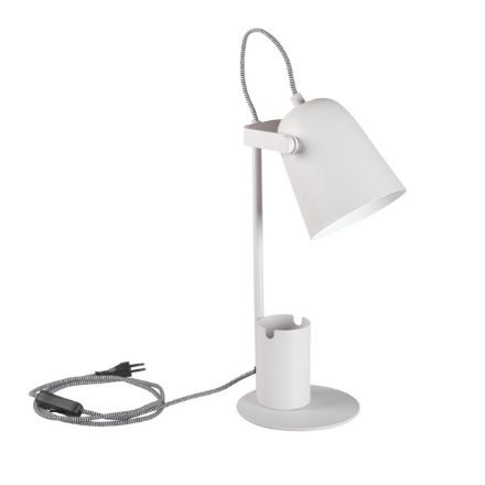 Immagine di LAMPADA DA SCRIVANIA CON PORTA PENNE E SMATPHONE - E27 - RAIBO BIANCO