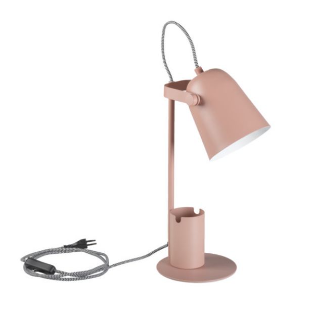 Immagine di LAMPADA DA SCRIVANIA CON PORTA PENNE E SMATPHONE - E27 - RAIBO ROSA