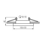 Immagine di FARETTO A INCASSO - 20° - FORO 90*90 - DIM 100*100 - IP20 - ARET BIANCO/NERO